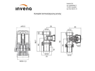 Zdjęcie: Komplet termostatyczny prosty INVENA