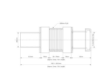 Zdjęcie: Złączka montażowa harmonijkowa Miniflex 32x32 mm MCALPINE