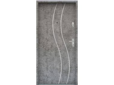 Zdjęcie: Drzwi wejściowe do mieszkań Bastion R-59 Beton srebrny 80 cm (NW) lewe ODO KR CENTER