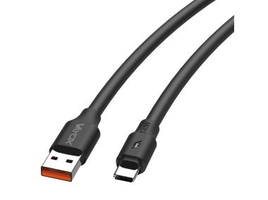 Zdjęcie: Kabel USB - USB-C 120W 3A 1 m fast line czarny VA0121 VAYOX