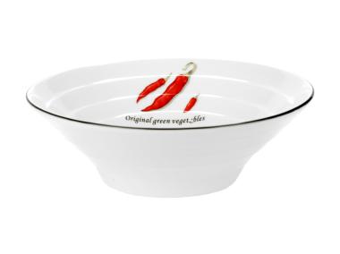 Zdjęcie: Salaterka Toskania z porcelany New Bone fi 17,5 cm wzór 2 Paprika DECOR