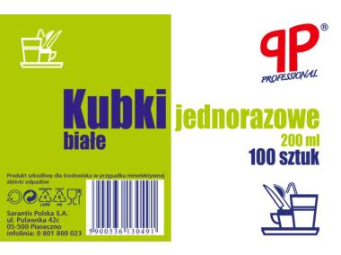 Zdjęcie: Kubki białe 0,2 L - 100 szt. PP PROFESSIONAL