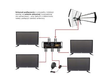 Zdjęcie: Rozgałęźnik spliter F-4W do TV satelity (LB0047) VA0199 VAYOX