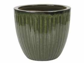 Donica ceramika szkliwiona 36x32,5 cm zielony CERMAX