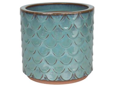 Zdjęcie: Donica ceramika szkliwiona Cylinder 17x16 cm morski błękit CERMAX