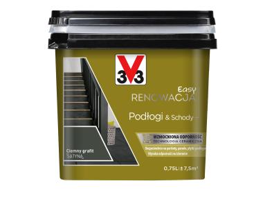 Zdjęcie: Farba renowacyjna Easy Renowacja Podłogi & Schody ciemny grafit 0,75 L V33