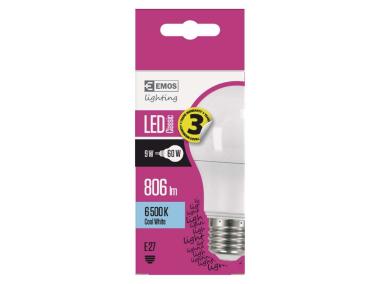 Zdjęcie: Żarówka LED Classic A60, E27, 8,5 W (60 W), 806 lm, zimna biel EMOS