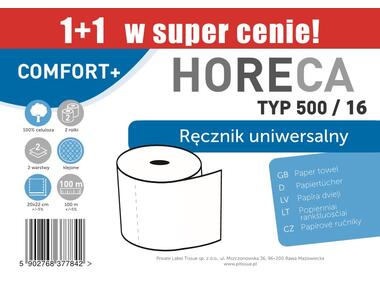 Zdjęcie: Ręcznik papierowy typ 500/16 2W (1+1) 2 rolki HORECA COMFORT+