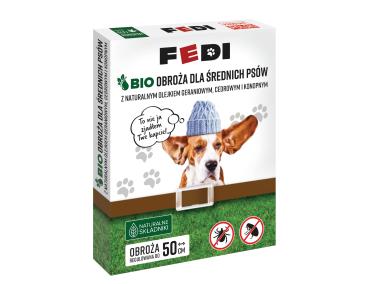 Zdjęcie: Obroża przeciw pchłom i kleszczom dla średnich psów Fedi 1 szt. AGRECOL