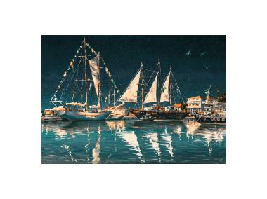 Zdjęcie: Obraz na płótnie Canvas 60x80 cm Night Ship STYLER