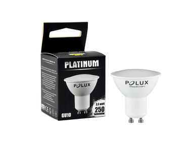 Zdjęcie: Żarówka LED GU10 SMD 3 W WW 250 lm PBT Platinum POLUX