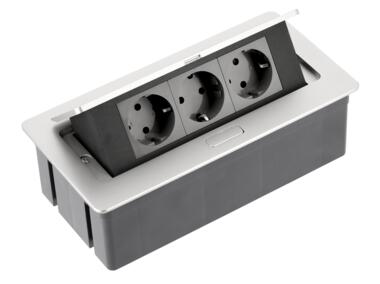 Zdjęcie: Przedłużacz biurkowy wpuszczany Soft 3 x gniazdko, kabel zasilający z wtyczką GTV