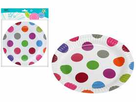 Talerz papierowy LGP Pink dots 23 cm, 6 sztuk art.12184 DECOR