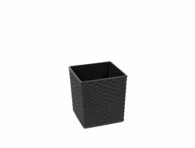 Doniczka Juka 25x25 cm rattan czarna LAMELA