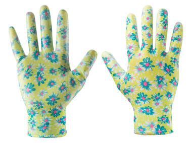 Zdjęcie: Rękawice ogrodowe pokryte nitrylem, wzór kwiatki, rozmiar 9 VERTO