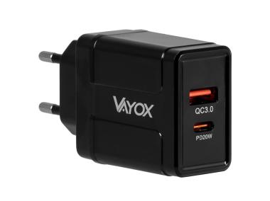 Zdjęcie: Ładowarka sieciowa USB Quick Charge USB + PD 38W premium line VA0007 VAYOX