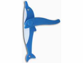 Klamka Delfin prawa na szyldzie długim pełnym niebiesko-biała - KCD N74A KUCHINOX
