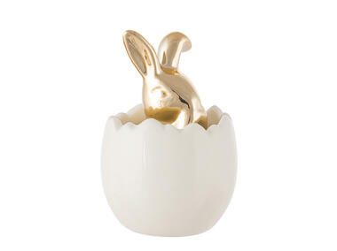 Zdjęcie: Figurka ceramiczna złoty zając w jajku 5,5x5,5x8 cm dekor A ALTOMDESIGN