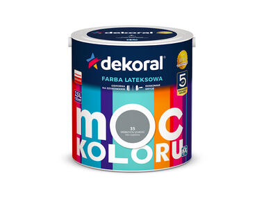 Zdjęcie: Farba lateksowa Moc Koloru srebrzysta szarość 2,5 L DEKORAL