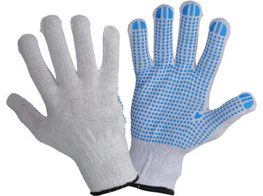Zdjęcie: Rękawice nakrapiane biało-niebieskie, 12 par, 10, CE, LAHTI PRO