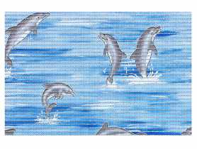 Mata piankowa Dolphin 50x80 cm niebieska BISK