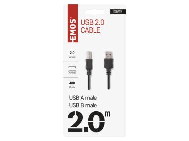 Zdjęcie: Przewód USB 2.0 wtyk A - wtyk B, 2m EMOS