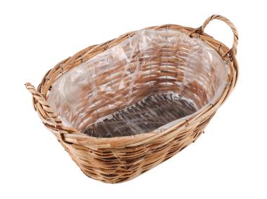 Zdjęcie: Owalny kosz rattanowy z uchwytami 37x26x16/22h cm TIN TOURS