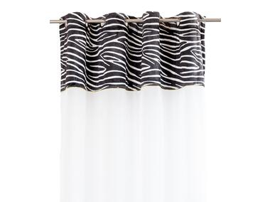 Zdjęcie: Firana z kantą welwetową zebra perfect chic light biało-czarna+złota wszywka 140x270 cm CHIC HOME