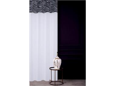 Zdjęcie: Firana z kantą welwetową zebra perfect chic light biało-czarna+złota wszywka 140x270 cm CHIC HOME