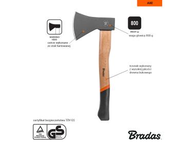 Zdjęcie: Siekiera uniwersalna Wood 0,8 kg BRADAS