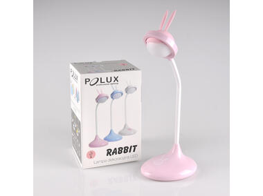 Zdjęcie: Lampka biurkowa LED Rabbit róż akumulator+USB POLUX