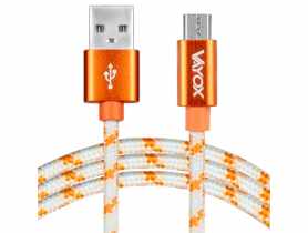 Kabel USB - micro USB pomarańczowy 1,5 m VA0145 VAYOX