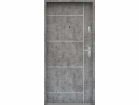 Drzwi wejściowe do mieszkań Bastion A-65 Beton srebrny 80 cm lewe ODO KR CENTER
