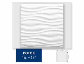 Kaseton 3D Potok (2 m2) biały DMS