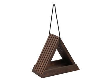 Zdjęcie: Karmnik dla ptaków z trójkątnym daszkiem drewniany brązowy 24,5x14,5x22 cm TIN TOURS