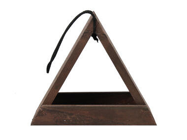 Zdjęcie: Karmnik dla ptaków z trójkątnym daszkiem drewniany brązowy 24,5x14,5x22 cm TIN TOURS