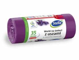 Worki na śmieci z uszami lawendowe 35 L - 24 szt. ldpe STELLA