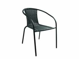 Krzesło ogrodowe Hrcules czarny rattan MIRPOL