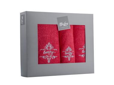 Zdjęcie: Ręczniki Valentina Rubia czerwone 3 szt. MISS LUCY