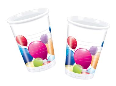 Zdjęcie: Kubki plastikowe Flying Balloons 200 ml - 8 szt. DISNEY