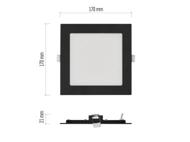 Zdjęcie: Panel LED wpuszczany Nexxo, kwadrat, czarny, 12W, CCT EMOS