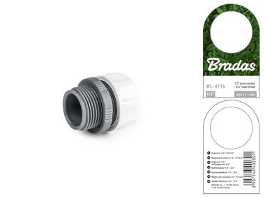 Zdjęcie: Przyłącze na wąż 1/2"-GZ 3/4" White Line BRADAS