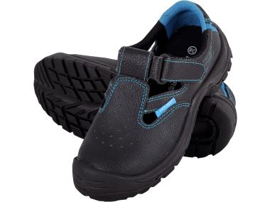 Zdjęcie: Sandały damskie skórzane czarno-niebieskie, s1 src, 37, CE, LAHTI PRO