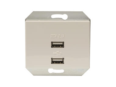 Zdjęcie: Gniazdo USB podwójne białe VILMA