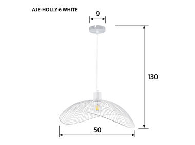 Zdjęcie: Lampa wisząca AJE-HOLLY 6 White 1xE27 50cm ACTION