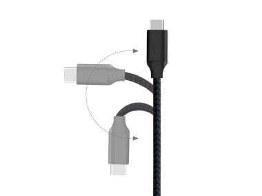 Zdjęcie: Kabel USB 3.0 typ C - typ C czarny 3.1A 1 m VA0036 VAYOX