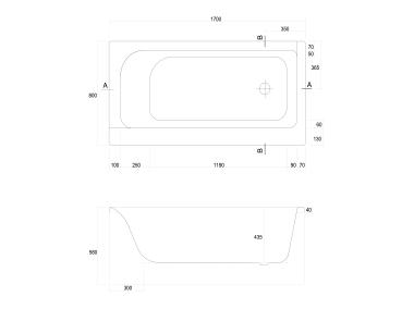 Zdjęcie: Wanna prostokątna Smart lewa 170x80 cm CERSANIT