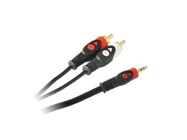 Zdjęcie: Kabel Jack 3,5 mm wtyk - 2x RCA wtyk 1,5 m (LB0022) VA0163-1,5 VAYOX