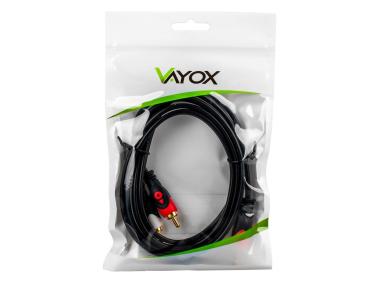 Zdjęcie: Kabel Jack 3,5 mm wtyk - 2x RCA wtyk 1,5 m (LB0022) VA0163-1,5 VAYOX