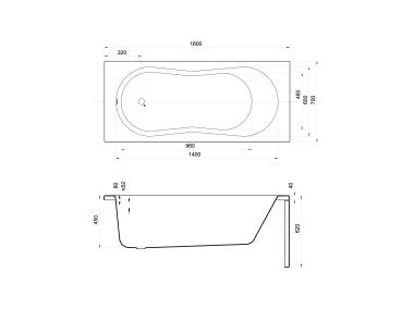 Zdjęcie: Wanna prostokątna Nike 160x70 cm CERSANIT